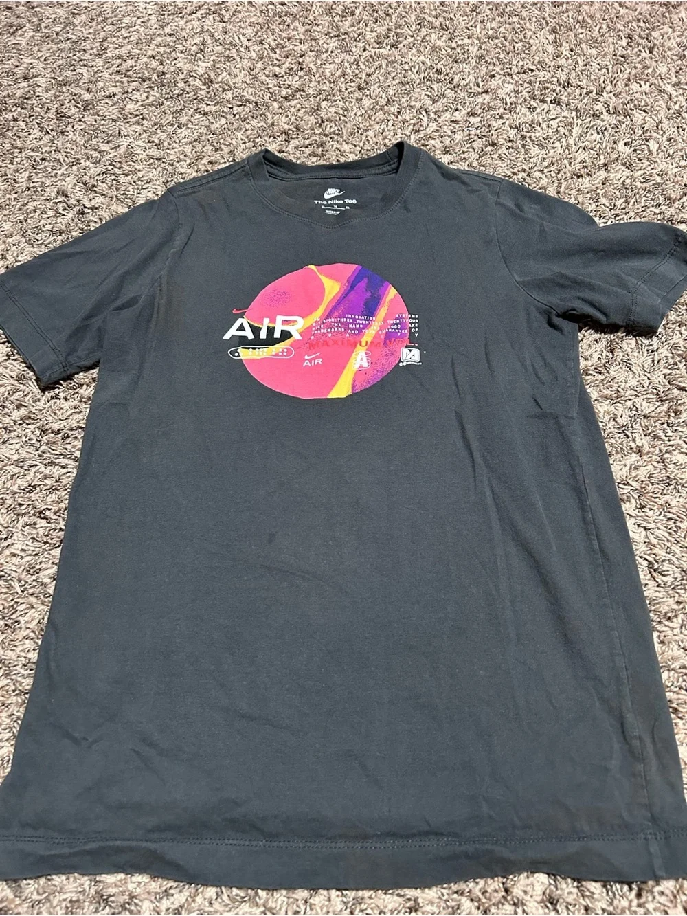 Nike Black Tee with Pink, Purple & Yellow Orb Graphic